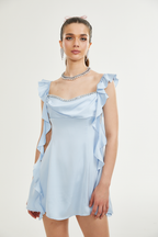 Reno süslemeli mini elbise