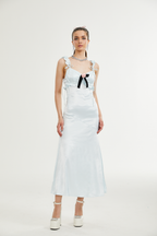 Jaina fırfır midi elbise