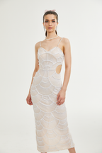 Shiema inci payetli midi elbise