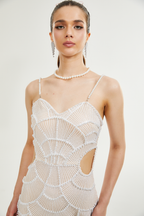 Shiema inci payetli midi elbise