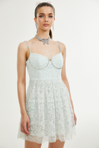 Vanna dantelli mini elbise