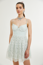 Vanna dantelli mini elbise