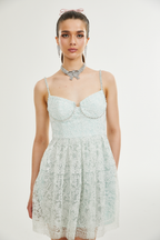 Vanna dantelli mini elbise