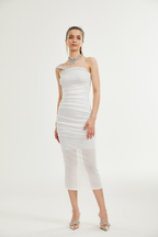 Nereida pile midi elbise