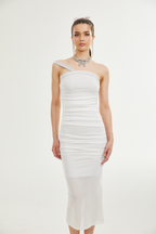 Nereida pile midi elbise