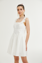 Nyala fırfır mini elbise