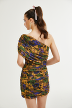 Sylvie çiçek dantelli mini elbise