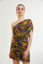 Sylvie çiçek dantelli mini elbise