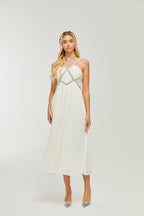 Hermine inci midi elbise