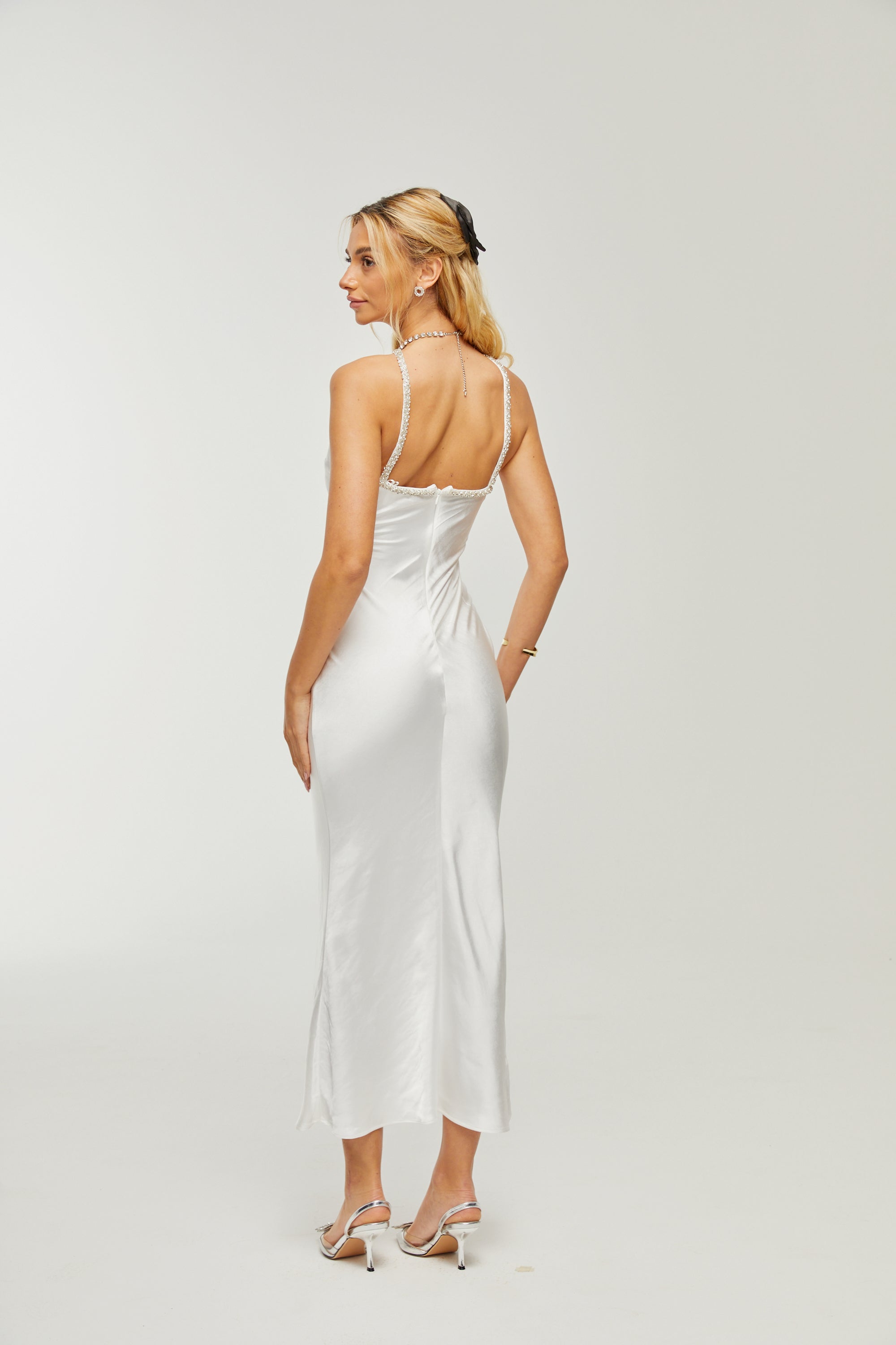 Raphaëlle süslemeli maksi elbise