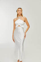 Raphaëlle süslemeli maksi elbise