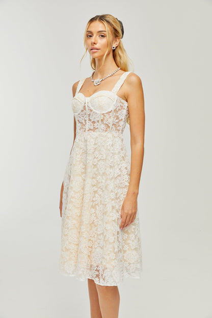 Gaia korse midi elbise