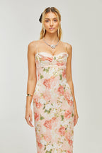 Yvette saten maksi elbise