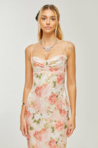 Yvette saten maksi elbise