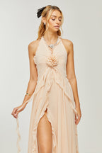 Élodie fırfır maksi elbise