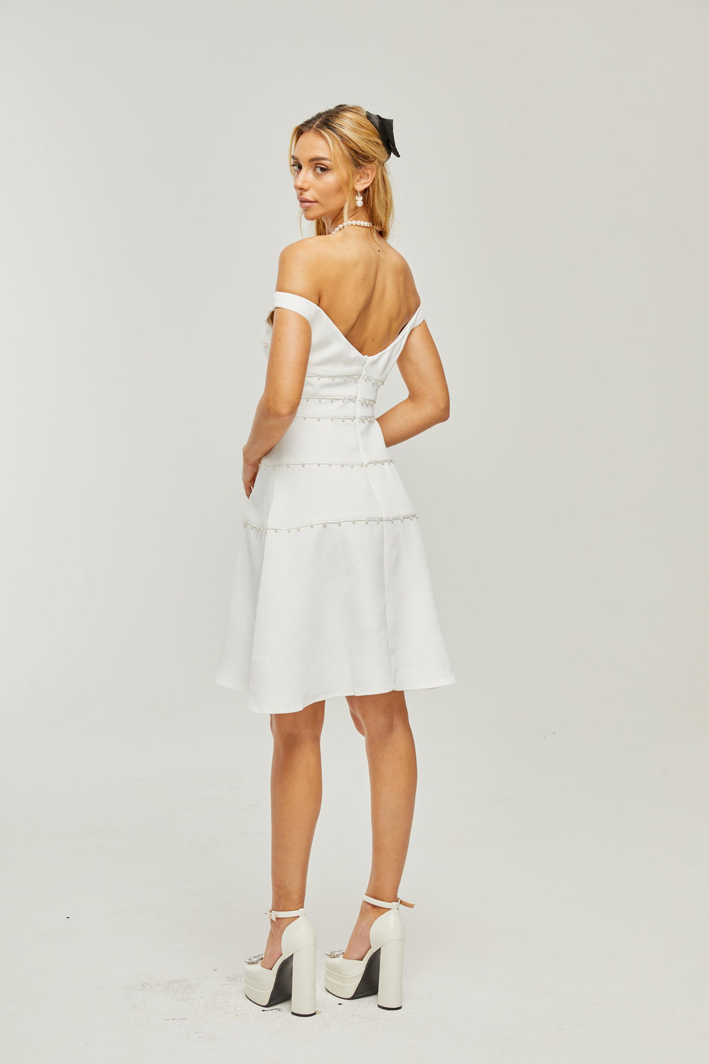 Priscille inci mini elbise