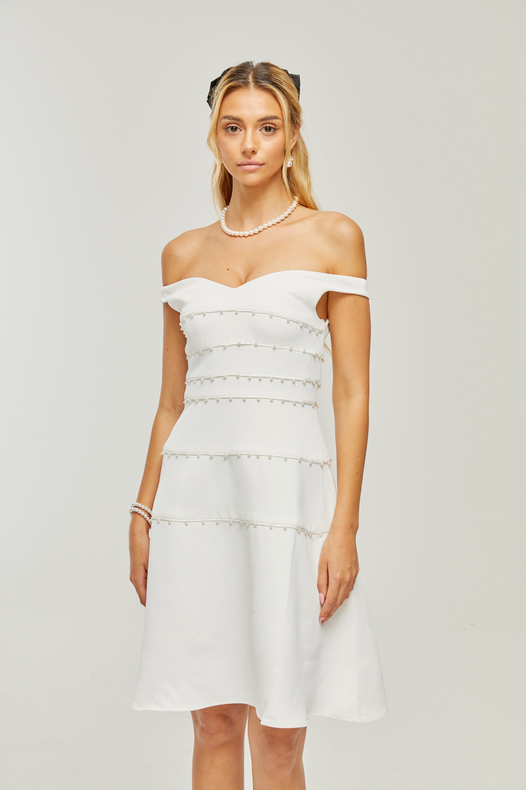 Priscille inci mini elbise