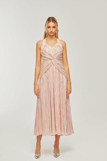 Fabienne kristal midi elbise