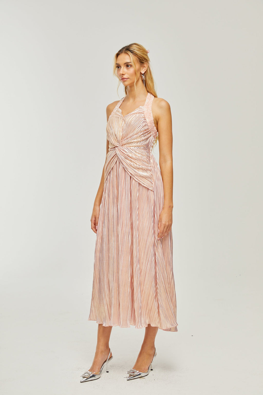 Fabienne kristal midi elbise