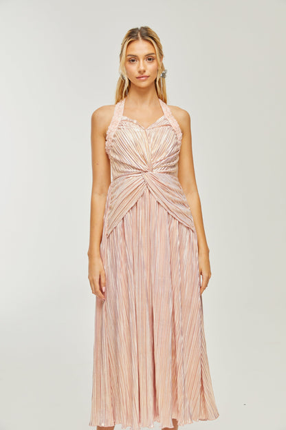 Fabienne kristal midi elbise