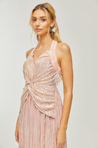 Fabienne kristal midi elbise