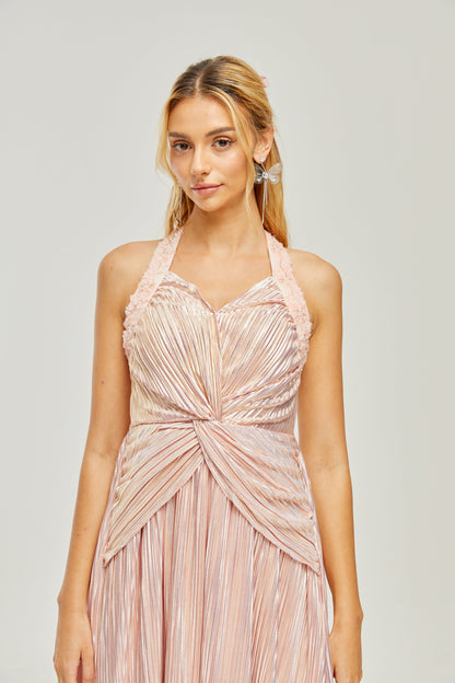 Fabienne kristal midi elbise