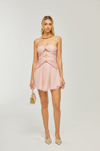 Émilienne pile mini elbise