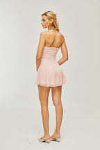 Émilienne pile mini elbise