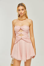 Émilienne pile mini elbise