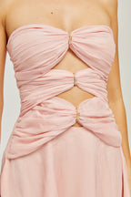 Émilienne pile mini elbise