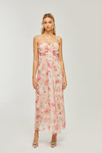 Sylvie çiçek desenli midi elbise