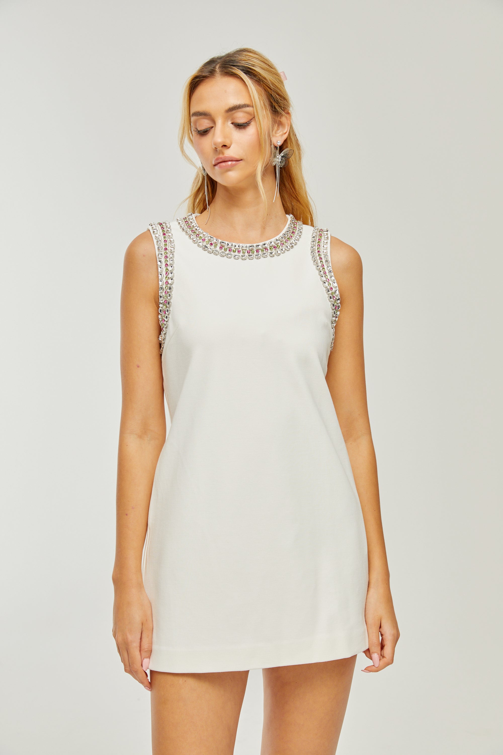 Émilie kristal mini elbise