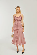 Geneviève pile maksi elbise