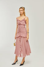 Geneviève pile maksi elbise