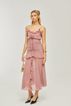 Geneviève pile maksi elbise