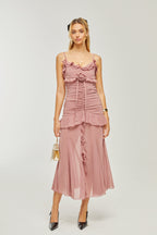 Geneviève pile maksi elbise