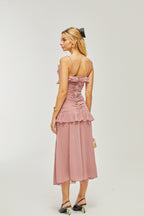 Geneviève pile maksi elbise