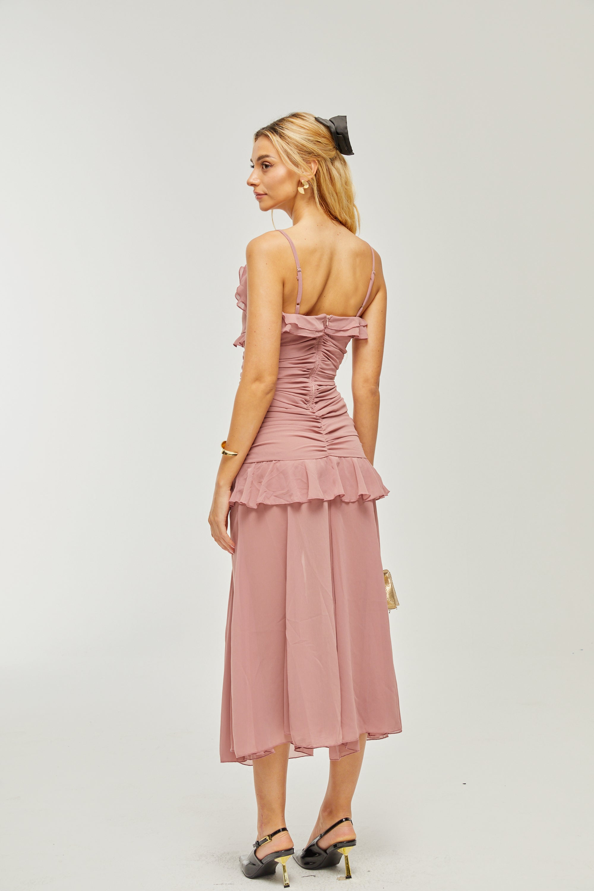 Geneviève pile maksi elbise