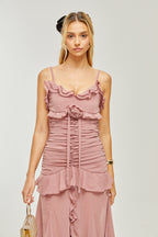 Geneviève pile maksi elbise