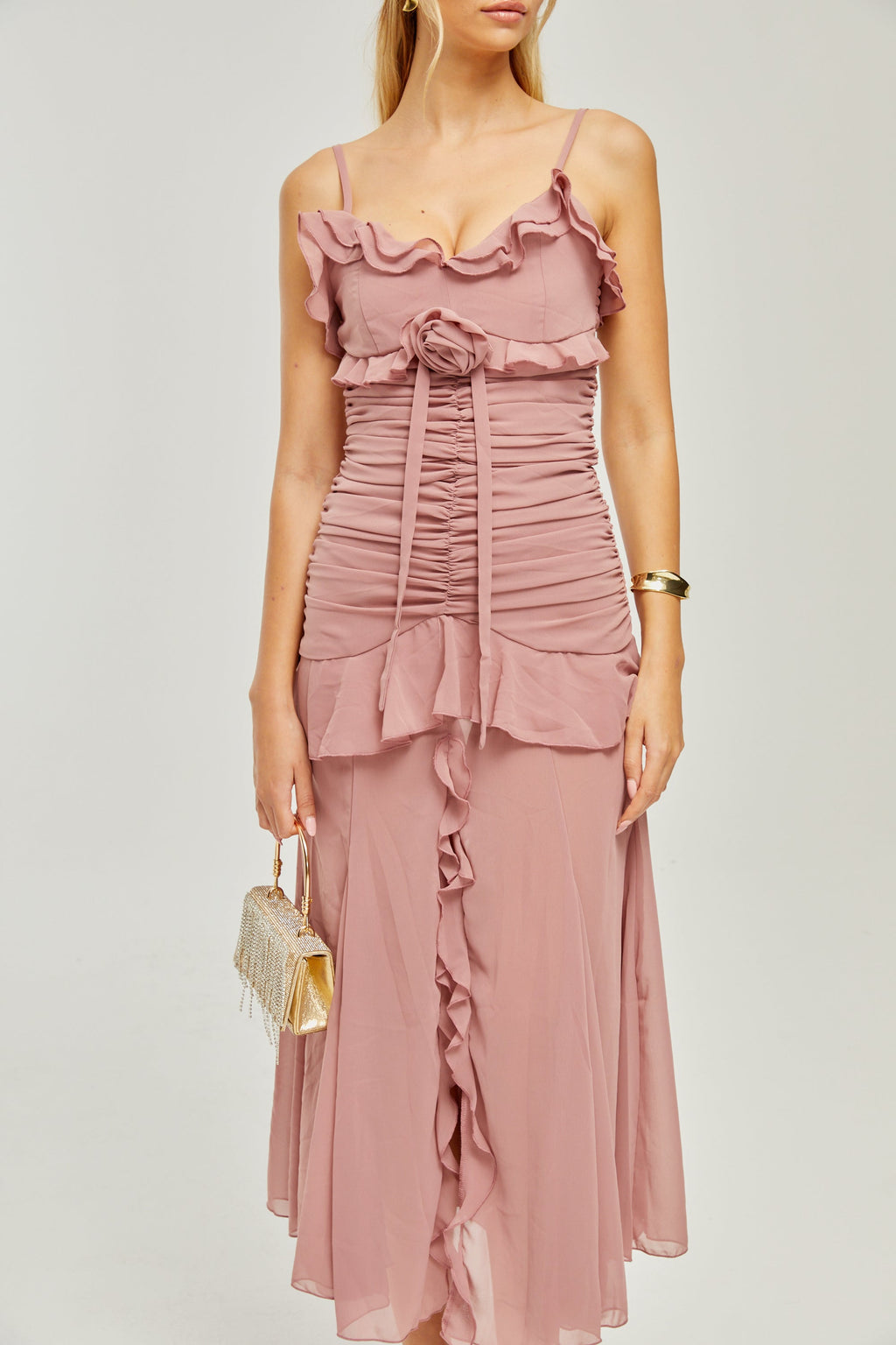 Geneviève pile maksi elbise