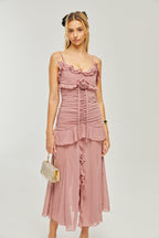 Geneviève pile maksi elbise