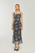 Renée katmanlı midi elbise