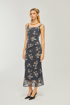 Renée katmanlı midi elbise