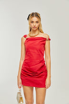 Sophie pileli mini elbise