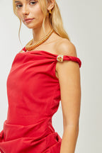 Sophie pileli mini elbise