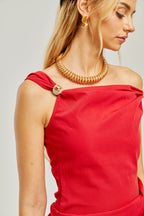 Sophie pileli mini elbise