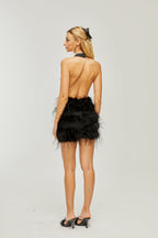 Flora tüy mini elbise