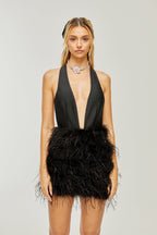 Flora tüy mini elbise