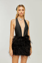 Flora tüy mini elbise