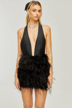 Flora tüy mini elbise